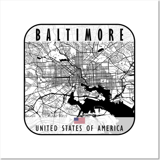 Baltimore Map USA Wall Art by ArtisticParadigms